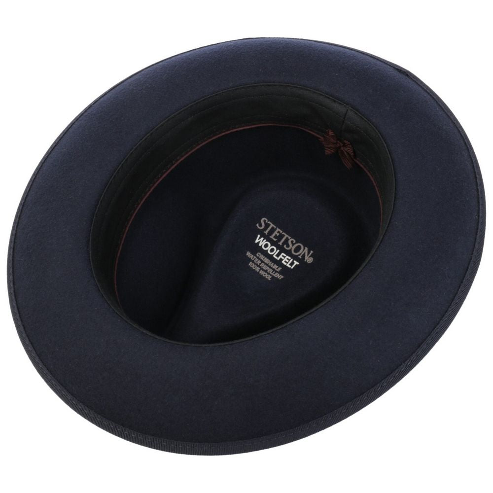 Stetson Woolfelt Fedora Hat - Navy Blue Modern