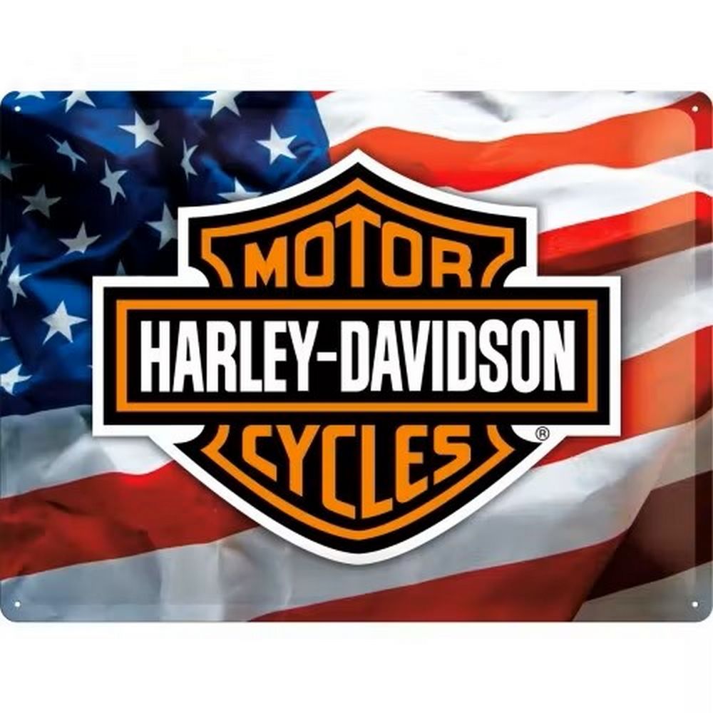 Peetoworld Shield Harley Davidson USA: n logo -metalli voitto - 40 x 30 cm
