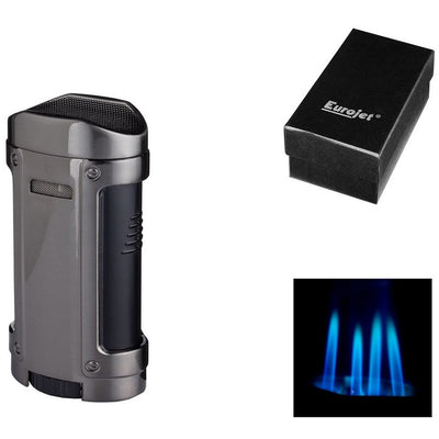 Eurojet Cigar Jet Lighter 4 Double with Cigar Stand