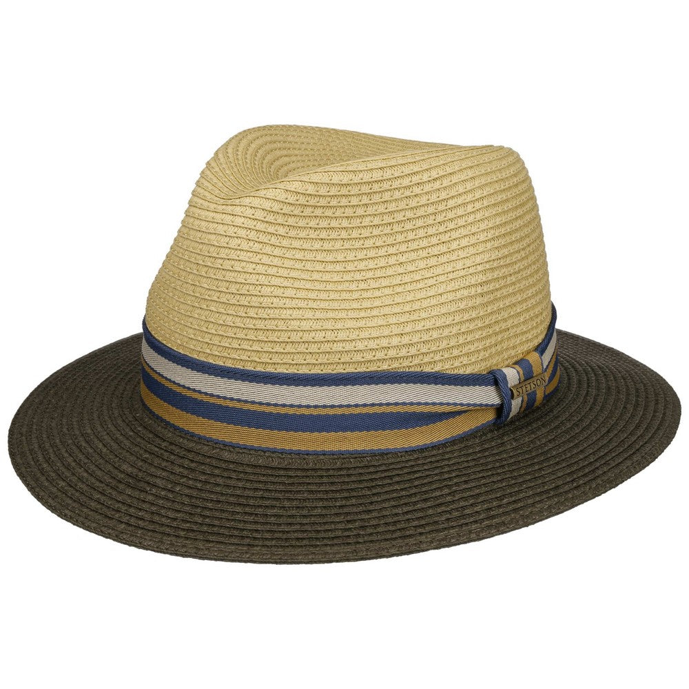 Traveller Toyo Sommerhat - Oliven / Beige - Traveller Hat fra Stetson hos The Prince Webshop