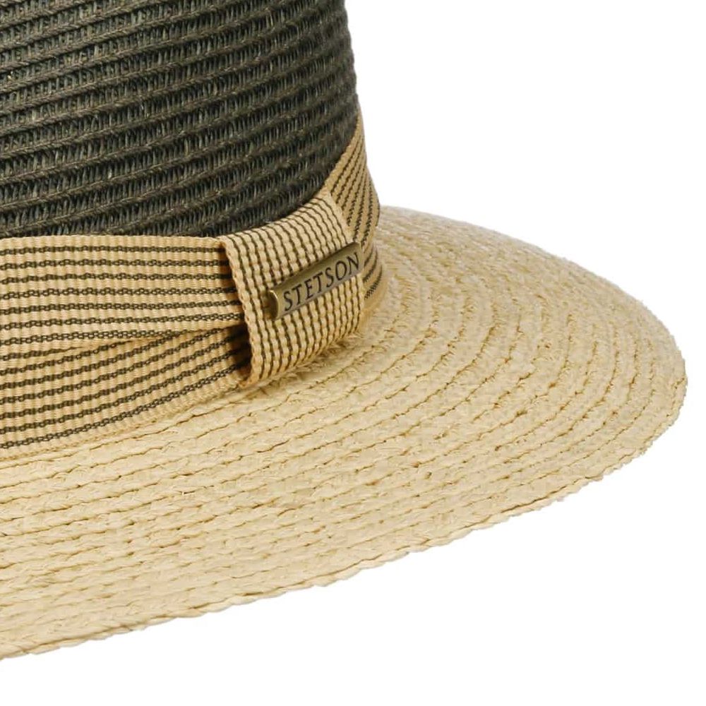 Stetson Traveller Toyo Raffia Strå Sommerhat - Oliven / Beige - Traveller Hat fra Stetson hos The Prince Webshop