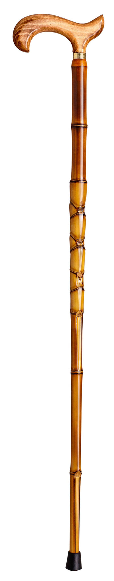 Walking stick with wooden handle and stick in bamboo cane -  fra Segorbina BASTONES hos The Prince Webshop