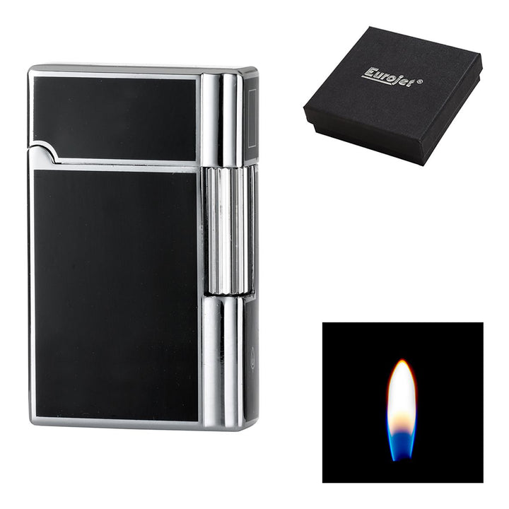 Eurojet Gender Classic Lighter - Gaslighter med Sten - Sort Sølv - Lighter fra Eurojet hos The Prince Webshop