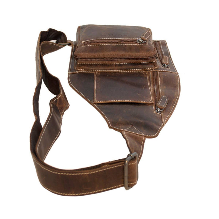 Arrigo Crossbody Shoulder Behind Buffalo Leather - Cognac