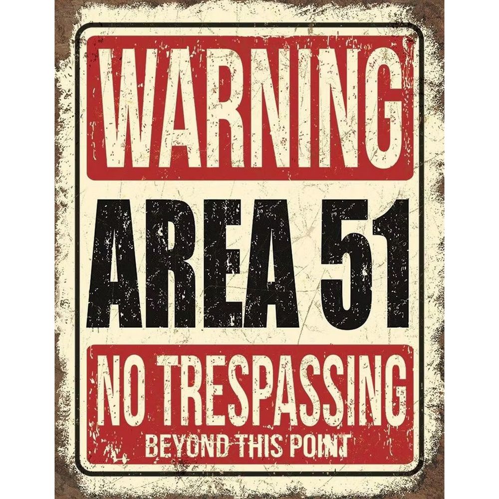 Retroworld U.S. Sign Area 51 Metalskilt - 30 x 40 cm