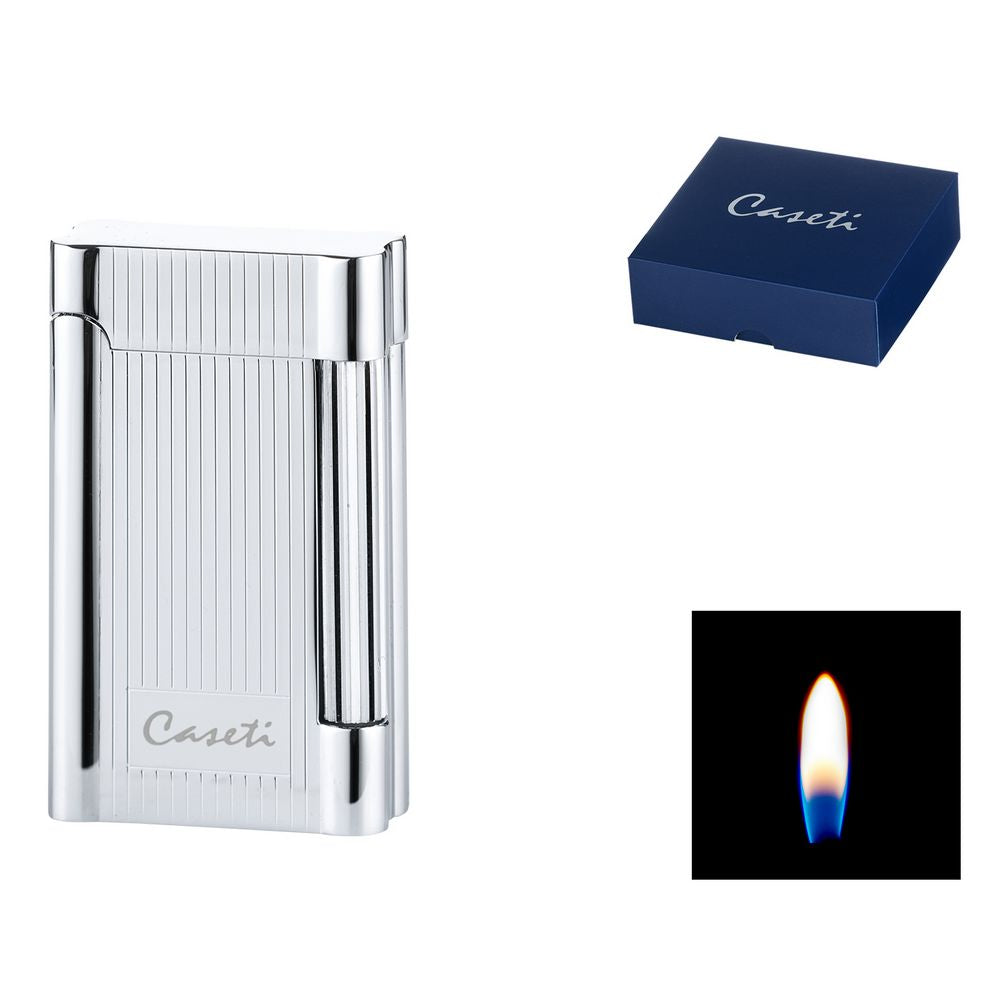 CASETI Flint Cigaret Lighter - Rifflet Chrome - Lighter fra Caseti hos The Prince Webshop