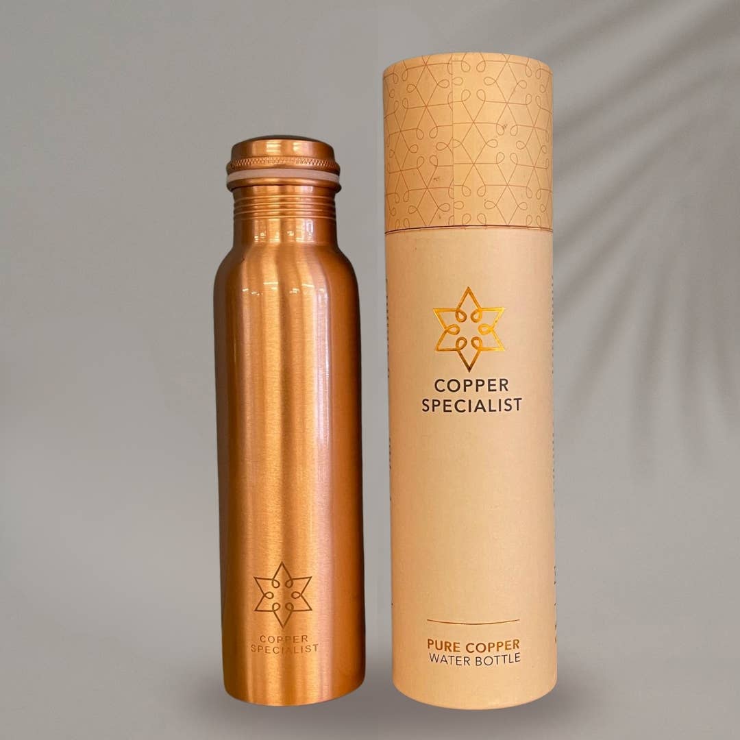 Ren kobber vandflaske ± 950 ml (ekstra tung)