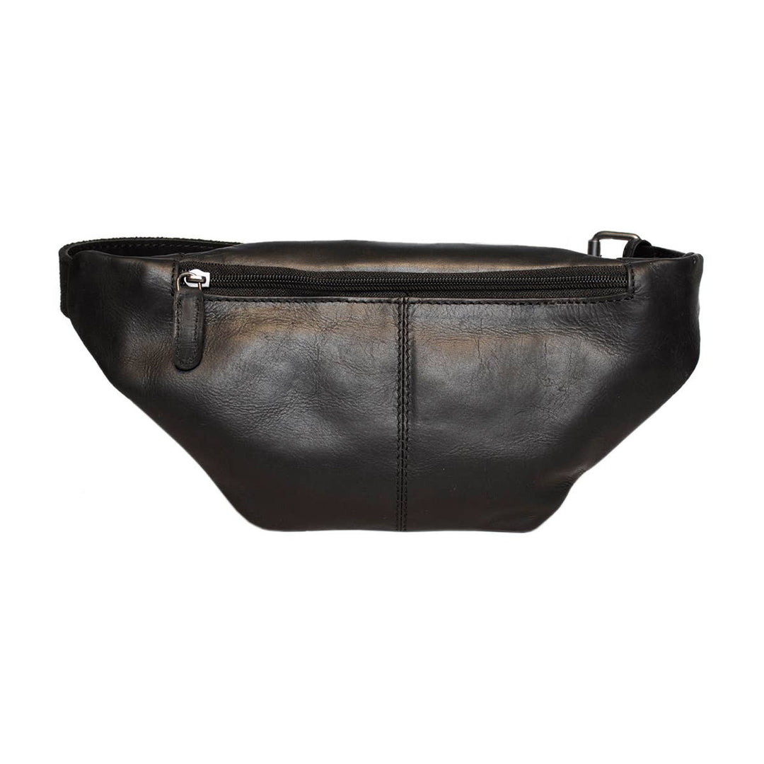 Leather Crossbody Bag - Fanny Pack - Belt Bag - Sort