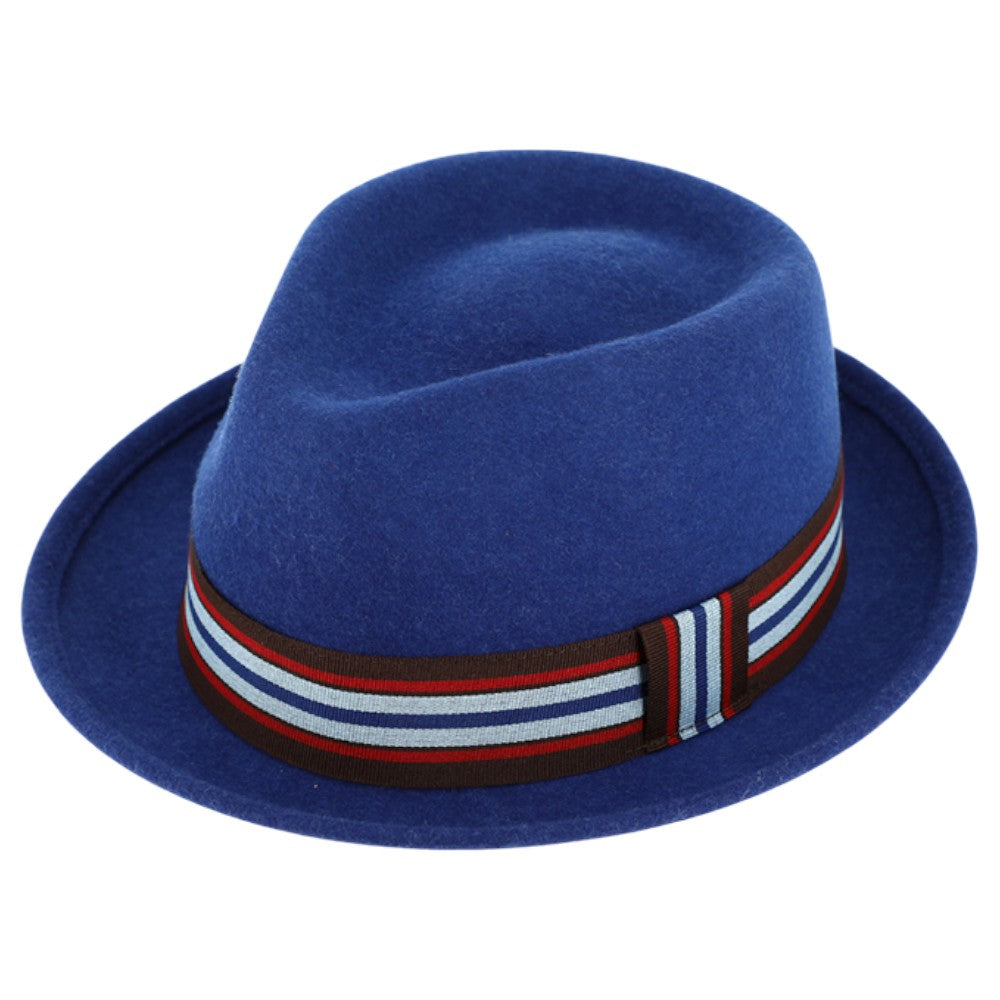 Kongeblå Trilby Hat i 100% Uld Filt - Trilby Hat fra fiebig hos The Prince Webshop