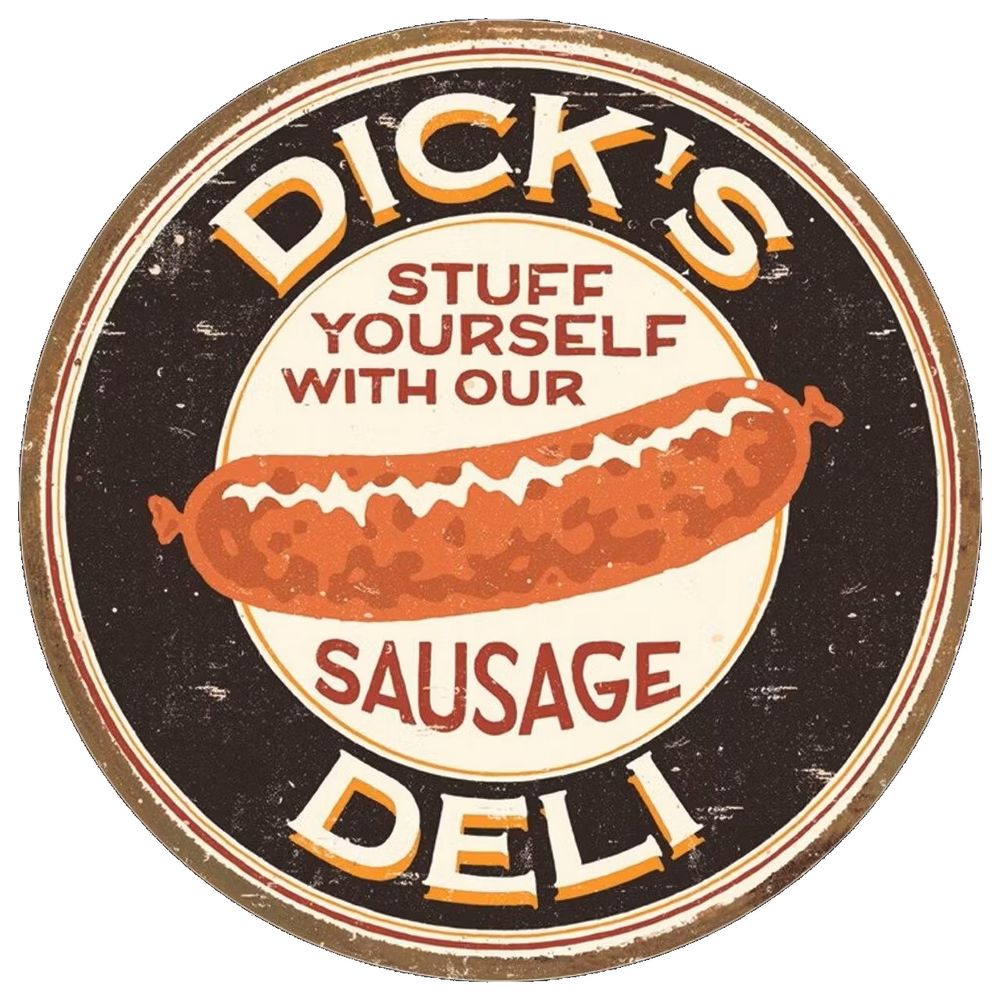 Retroworld Dick's Deli Sausages Metalskilt - Ø 30 cm