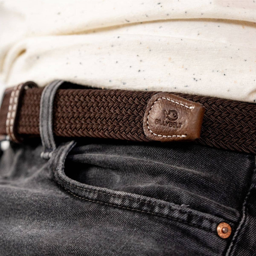 BILLYBELT Leaf-brown Woven Elastic Belt - Elastisk Komfort Bælte