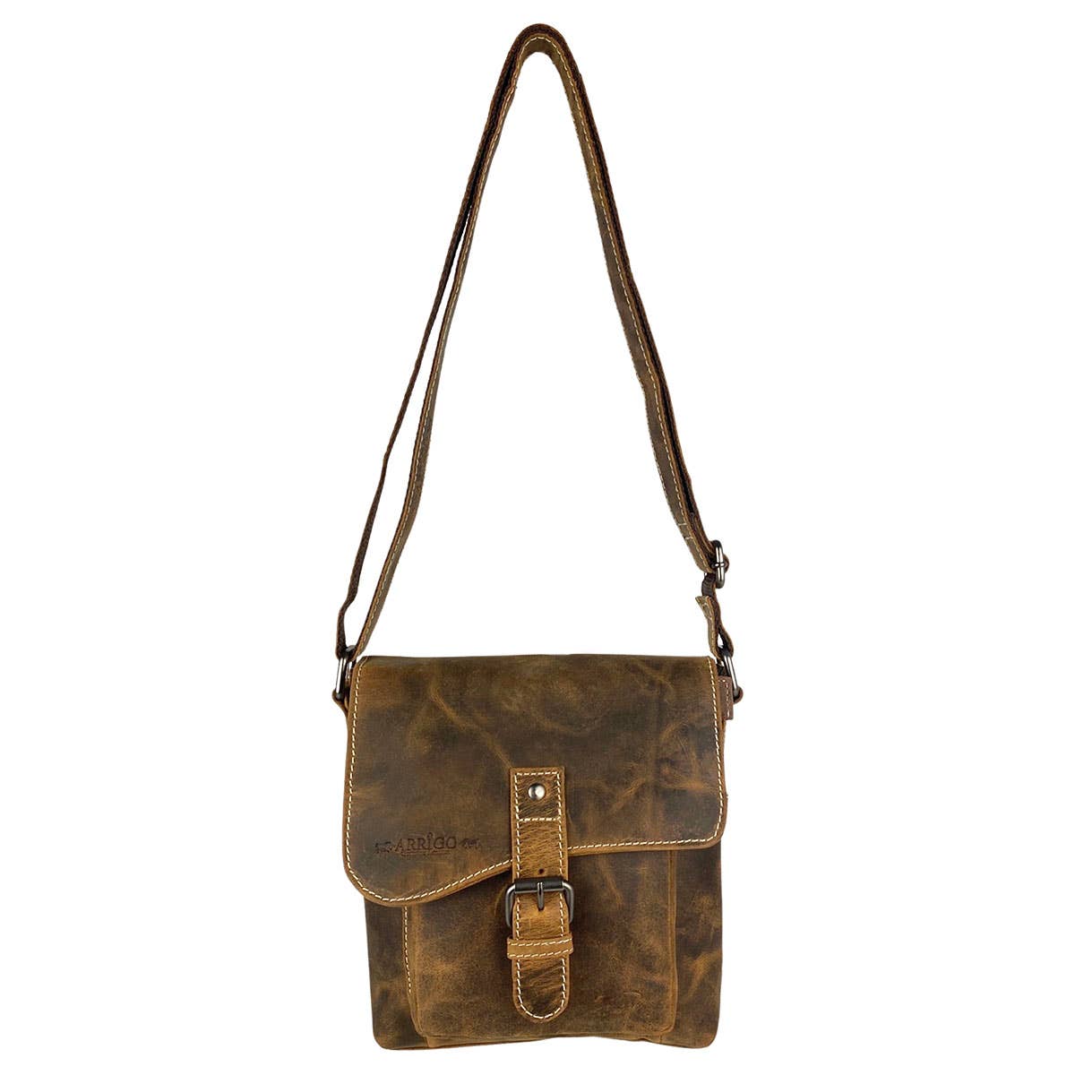 Arrigo Shoulder Bag with Flap Buffalo Leather - 3 Colours: Cognac -  fra Arrigo hos The Prince Webshop
