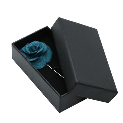David Aster - Teal Blue Flower Lapel Pin