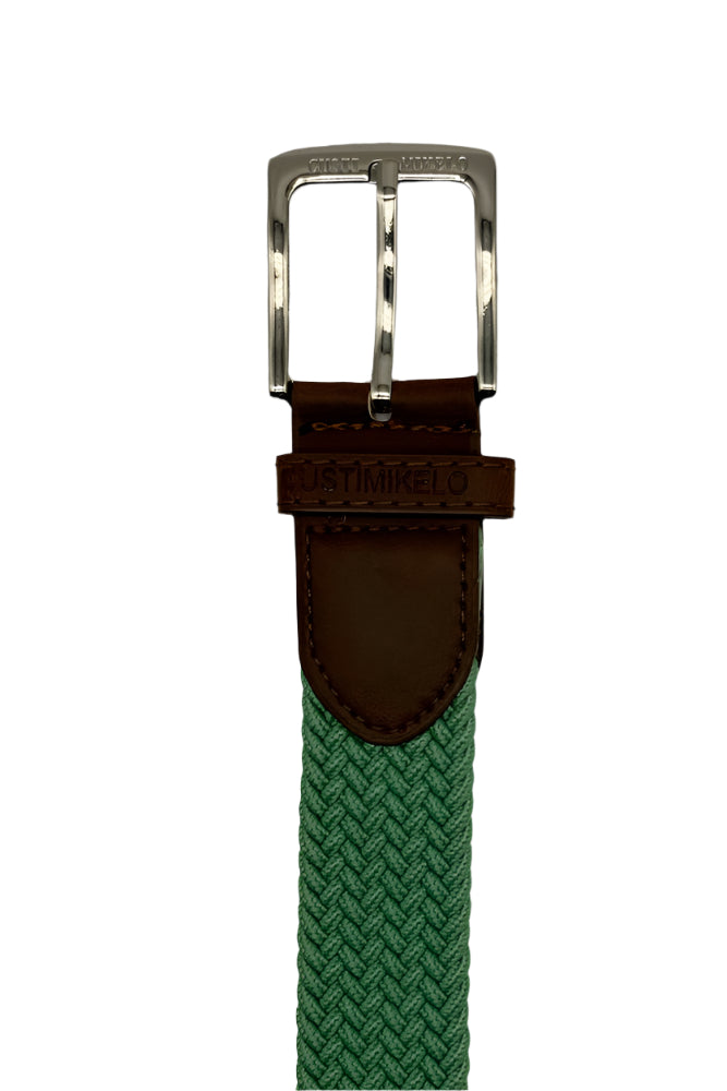 Custi Mikelo Æblegrønt Flettet Elastisk Bælte - Bælte fra Custi Mikelo hos The Prince Webshop