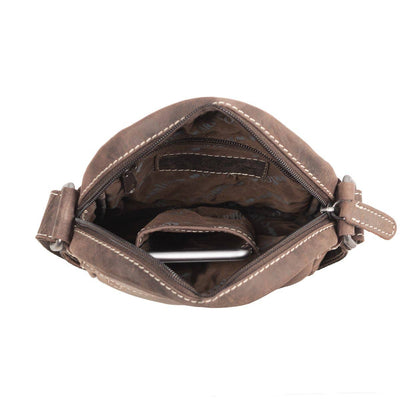 Arrigo Shoulder & Crossbody Bag - Buffalo Leather - Sort
