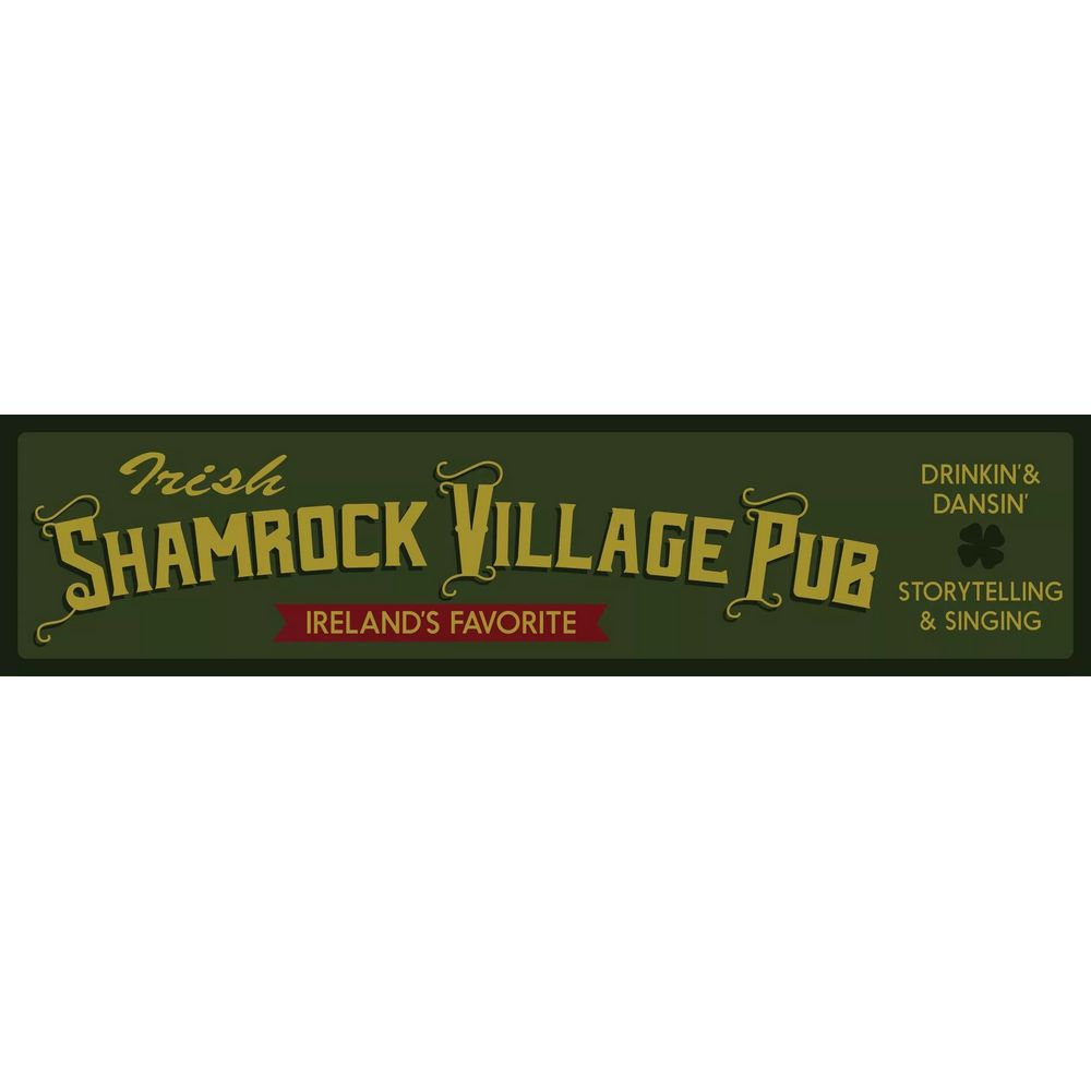 Retroworld Irish Shamrock Village Pub Metalskilt - 50 x 12 cm - Metalskilt fra Retroworld hos The Prince Webshop