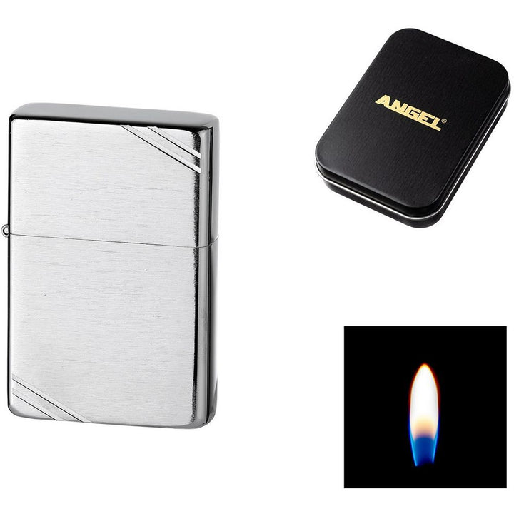 Angel Benzin Lighter - Chrom Cut
