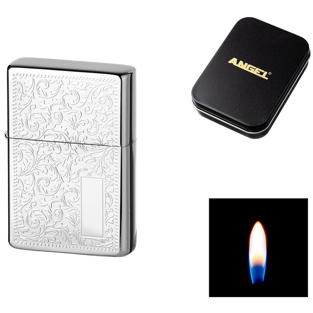 Angel Benzin Lighter - Venetian Chrom