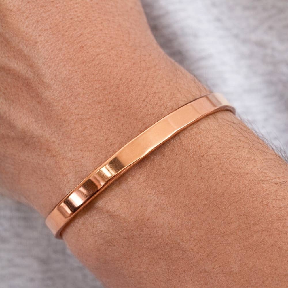 Glatpoleret klemmearmbånd i kobber