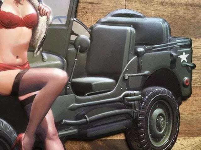 Retroworld Willys Army Jeep Metalskilt - 40 x 28 cm