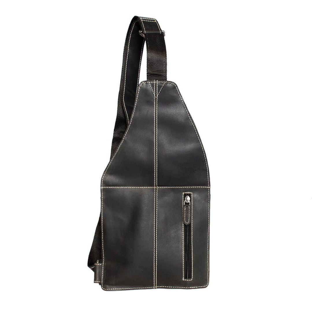 Arrigo Crossbody Shoulder Bag Buffalo Leather - Black