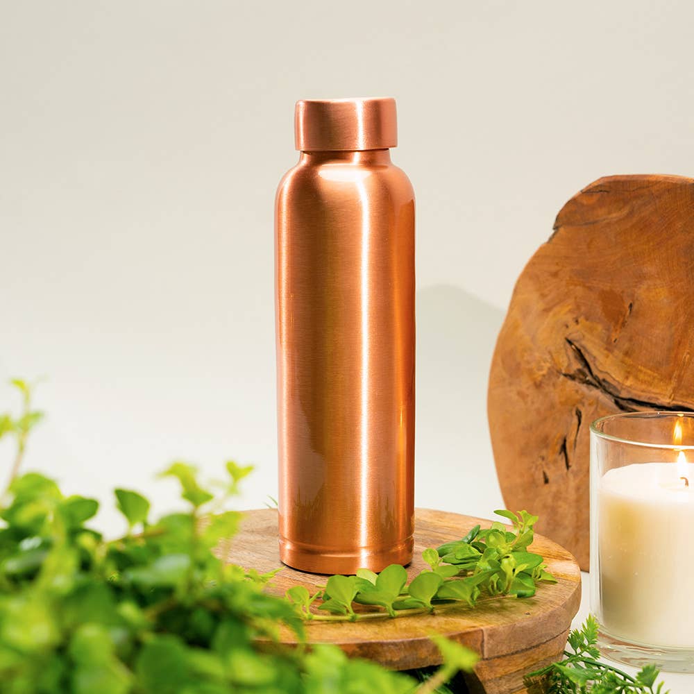 Ren Kobber Vandflaske Glat - 1 liter - Gave Ide fra Ayurveda Specialist B.V. hos The Prince Webshop