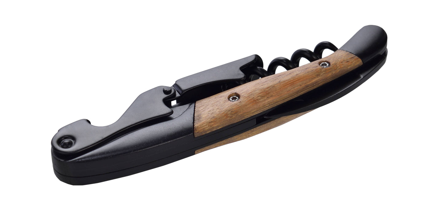 Laguiole Sommelier Corkscrew - Black with Bamboo