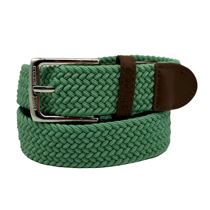 Custi Mikelo Æblegrønt Flettet Elastisk Bælte - Bælte fra Custi Mikelo hos The Prince Webshop