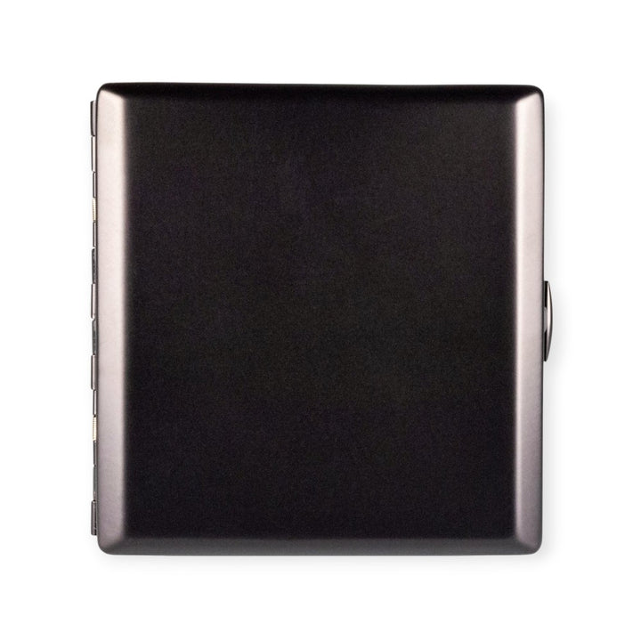 Moderne Cigaret Etui i Ibenholt Sort Eloxeret Metal