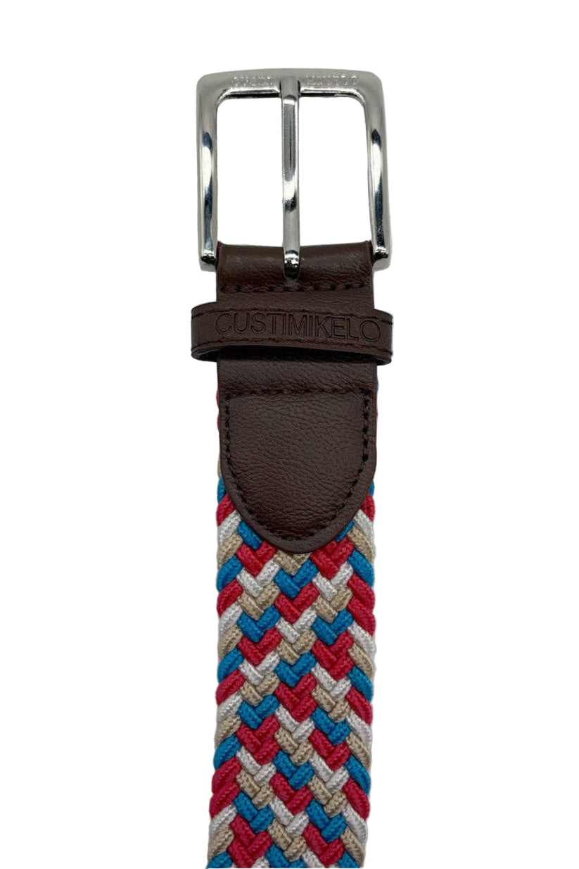 Custi Mikelo Flettet Elastisk Bælte Rød Turkis Beige | mod 35