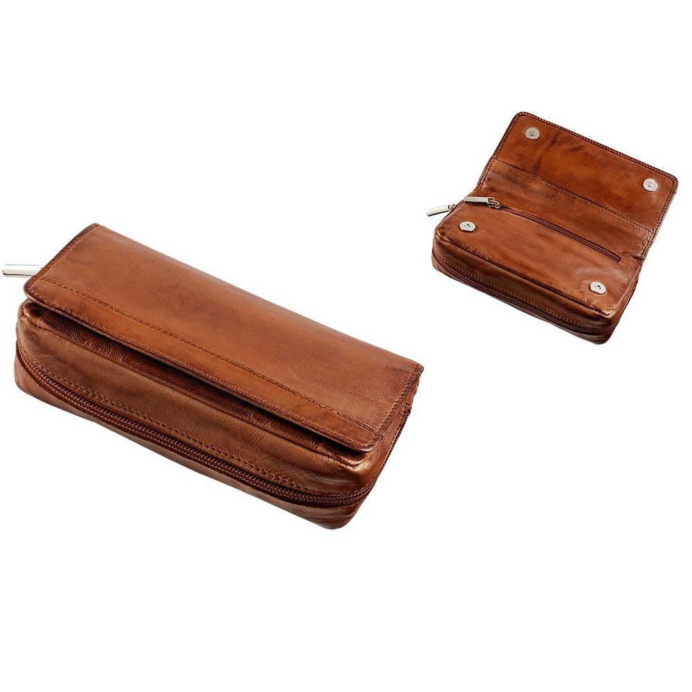 Angelo Pibetaske i Gedeskind til 2 Piber - Brun