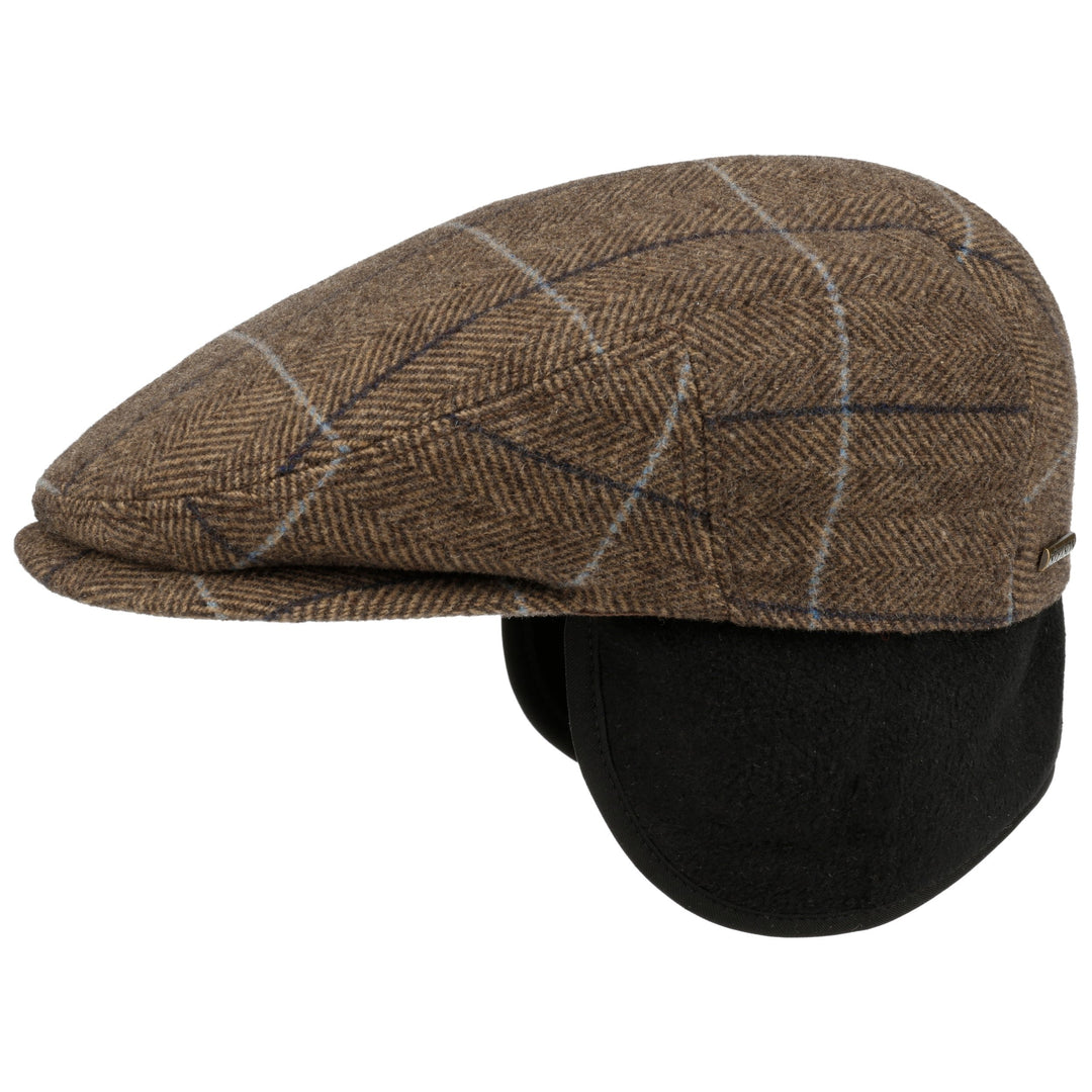 Stetson Kent Wool EL Driver Cap Sixpence med Øreflapper - Camel