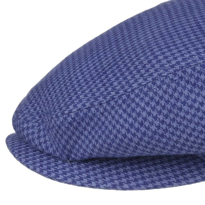 Kent Linen Houndstooth Stetson Golf Cap - Blå - Flat Cap fra Stetson hos The Prince Webshop