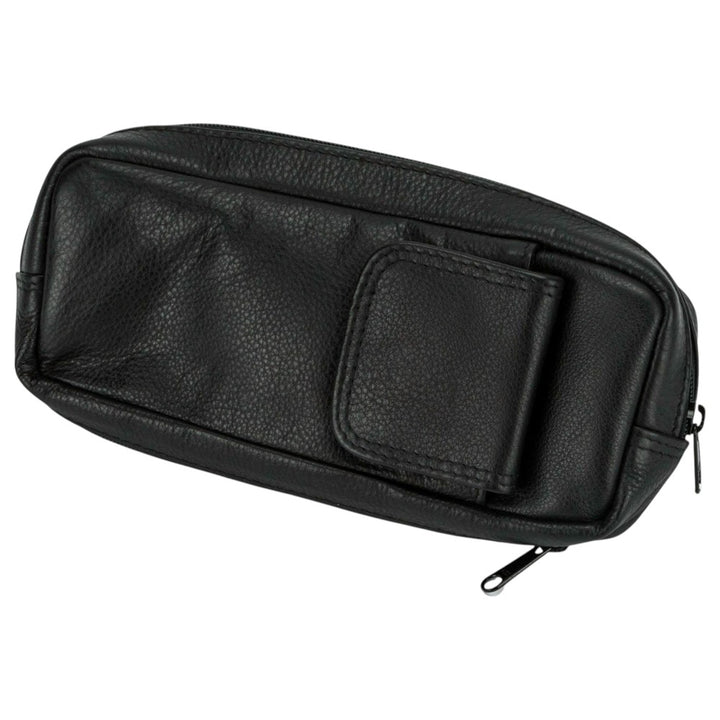 Læder Pibetaske i Sort Skind til 1 Pibe + Tilbehør - Pibe Tilbehør fra The Prince's Own hos The Prince Webshop