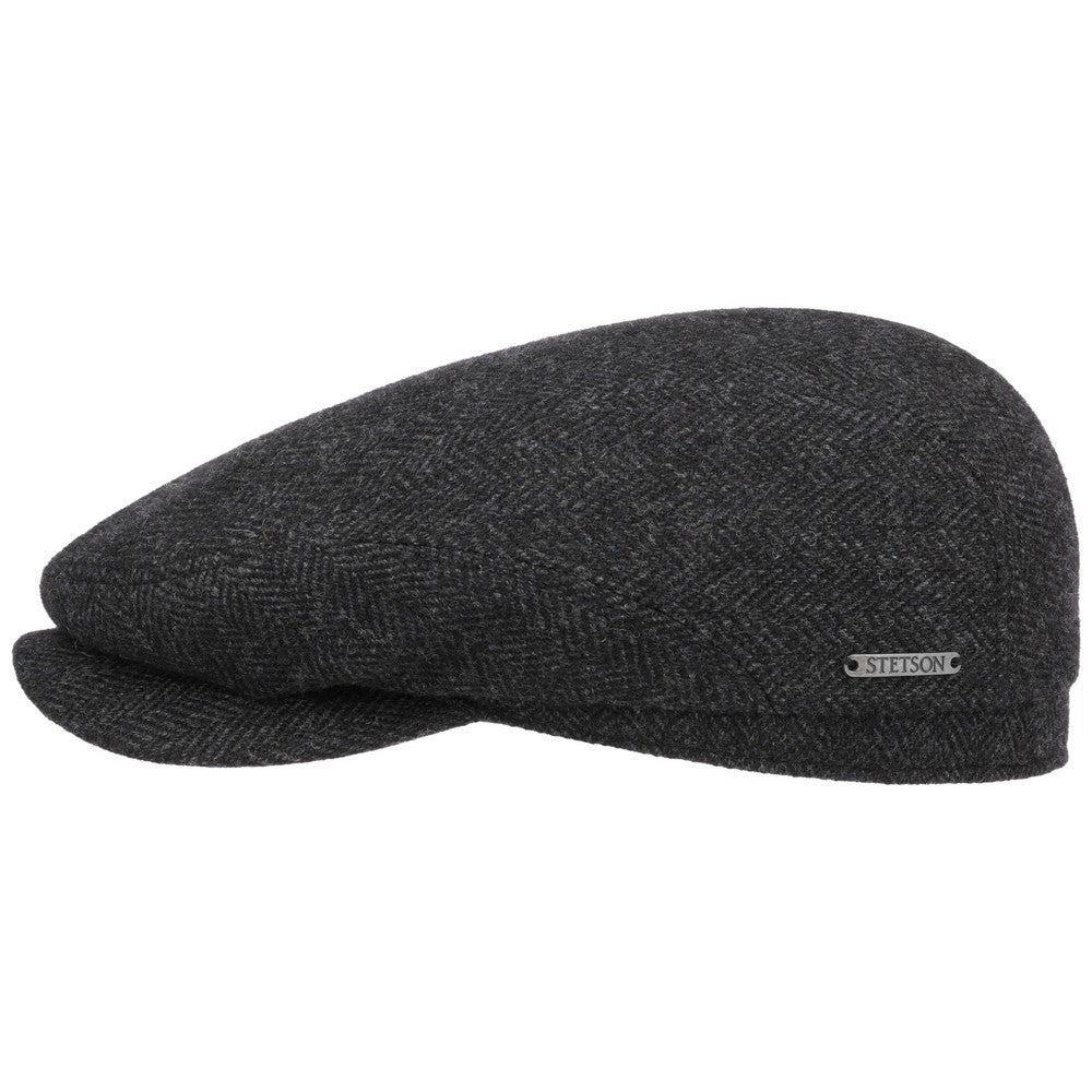 Stetson Driver Cap Wool Herringbone Dark Grey - Flat Cap fra Stetson hos The Prince Webshop