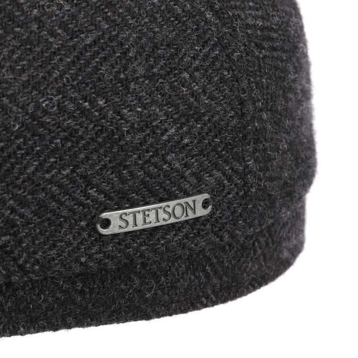 Stetson Driver Cap Wool Herringbone Dark Grey