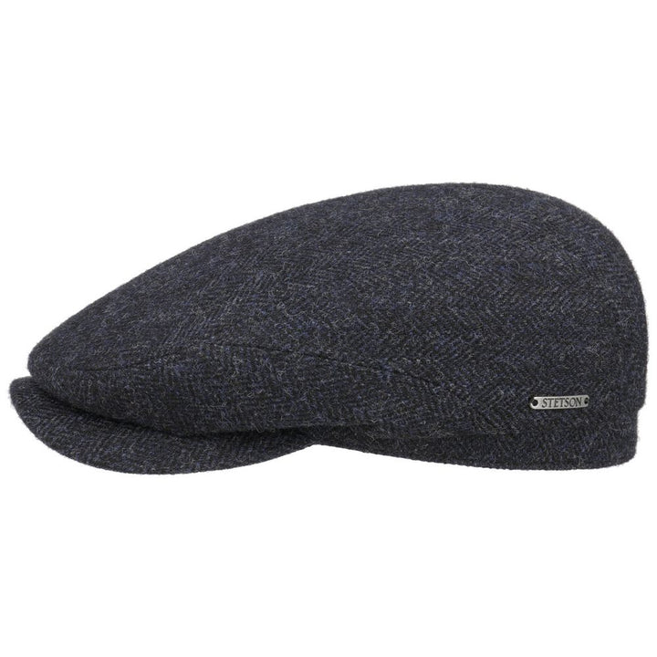 Stetson Driver Cap Wool Herringbone Dark Navy - Flat Cap fra Stetson hos The Prince Webshop