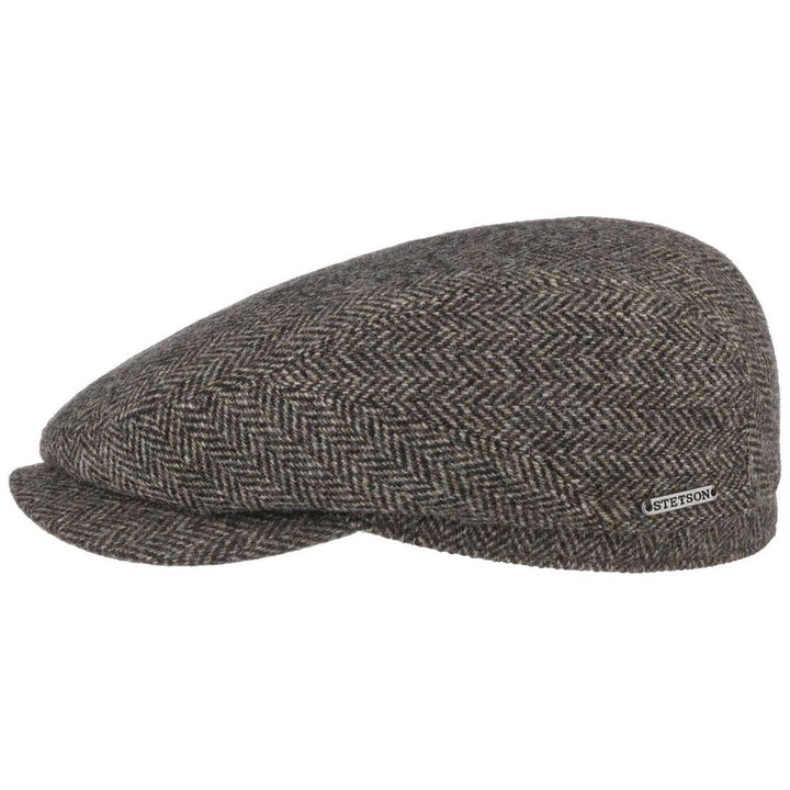 Stetson Driver Cap Wool Herringbone Anthracite Melange