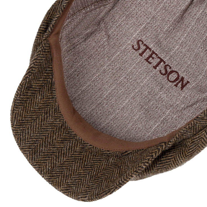 Stetson Driver Cap Wool Herringbone Brun