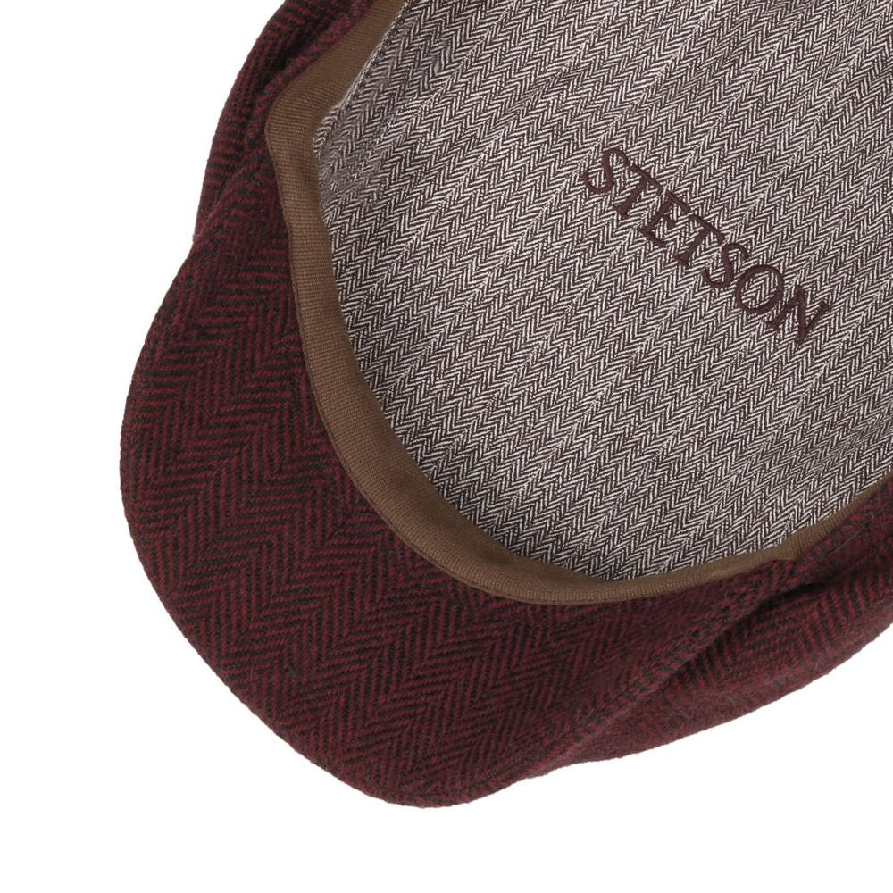 Stetson Driver Cap Wool Herringbone Red Grey - S (55 cm)