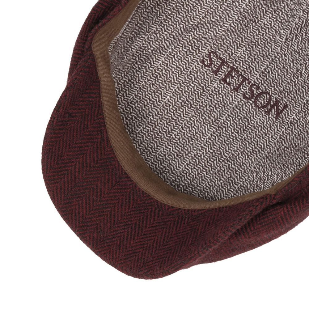 Stetson Driver Cap Wool Herringbone Red Gray