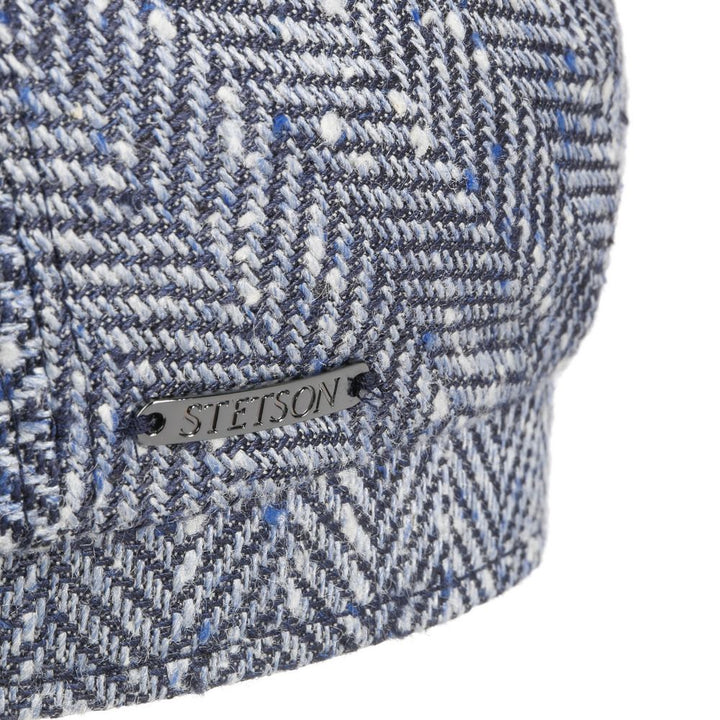 Stetson Driver Cap Silk / Wool - Bold Blue Herringbone