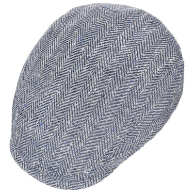 Stetson Driver Cap Silk / Wool - Bold Blue Herringbone