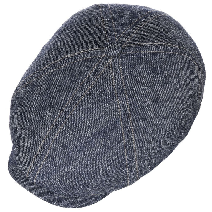 Stetson 6-panel Cap Linned/Silke - Blåmeleret - Flat Cap fra Stetson hos The Prince Webshop