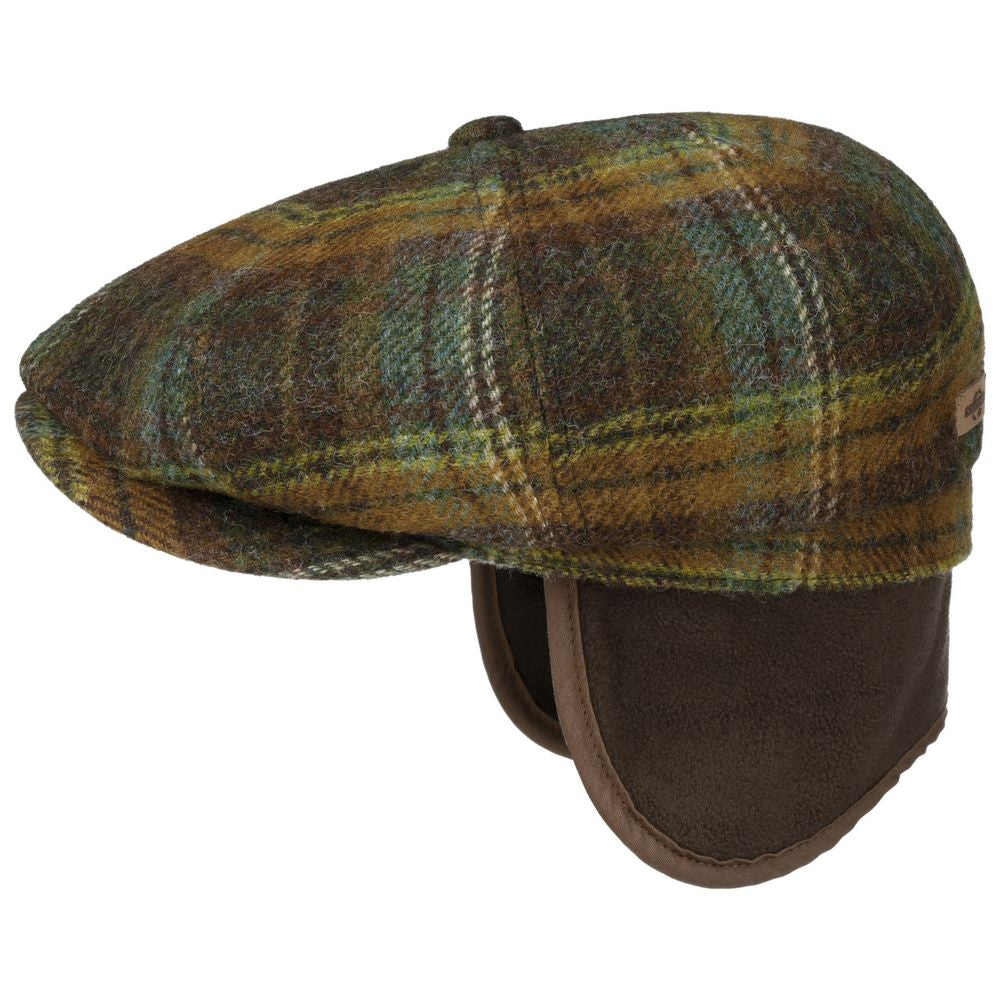 Stetson Hatteras Glen Check Wool med Øreklapper - Flat Cap fra Stetson hos The Prince Webshop