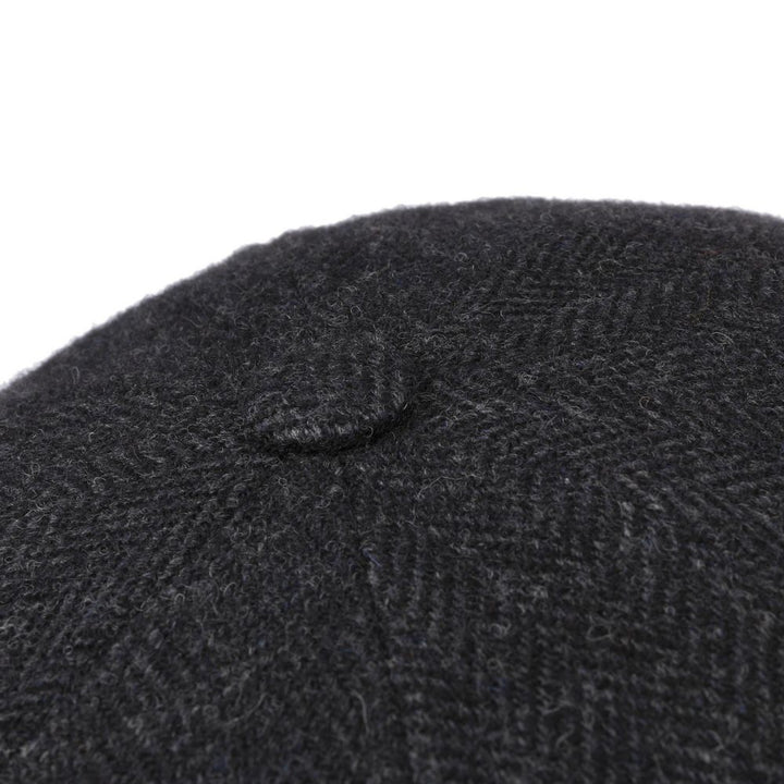 Stetson Hatteras Dark Gray Herringbone Wool Flat Cap