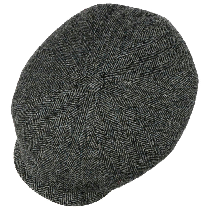 Stetson Hatteras Moss Green Herringbone Wool Flat Cap