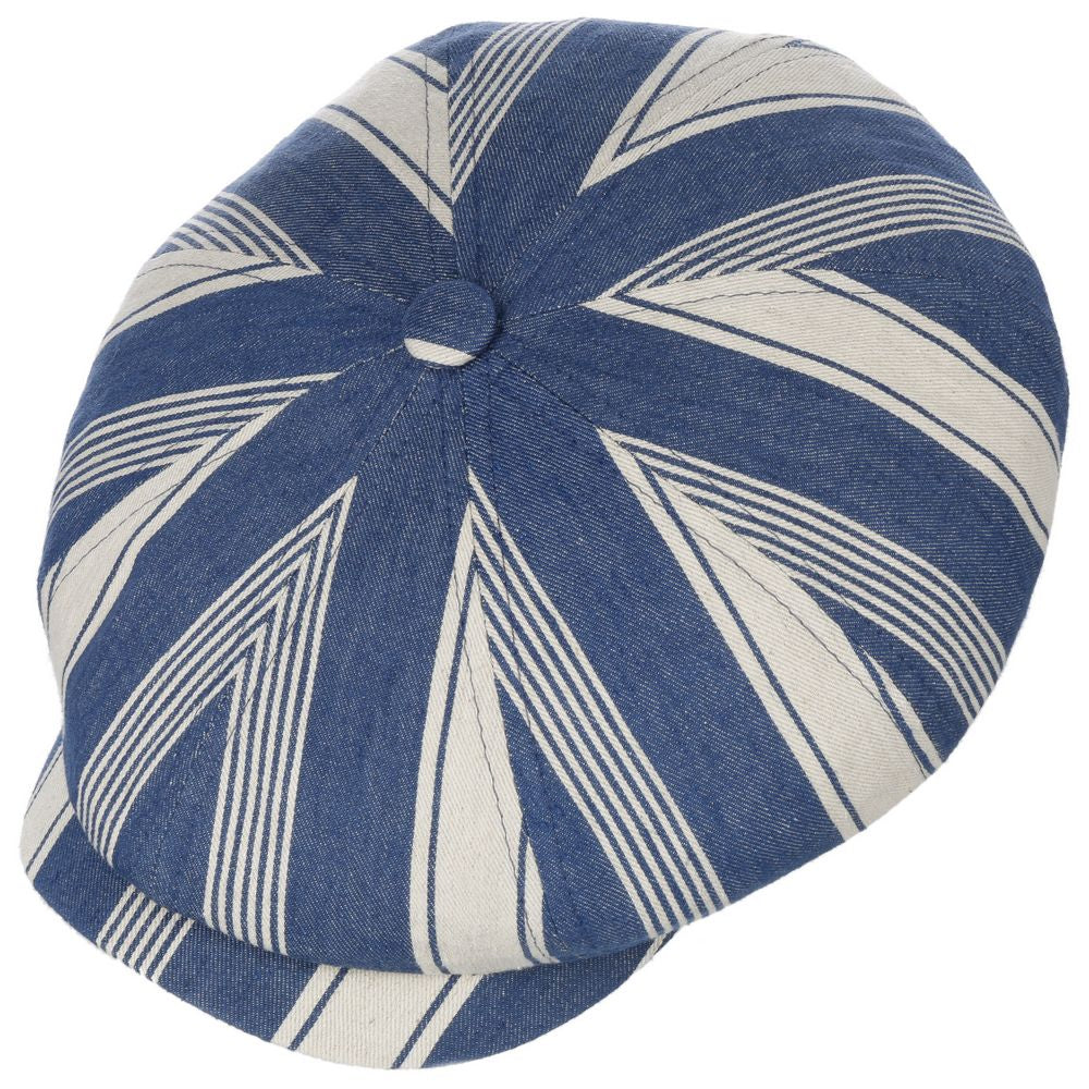 Stetson Hatteras Blue Striped Cotton Linen