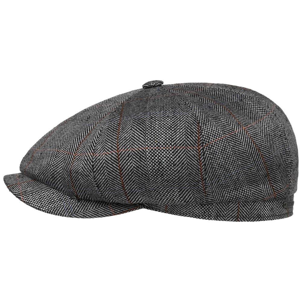 Stetson Hatteras Silk - Black Herringbone - Flat Cap fra Stetson hos The Prince Webshop