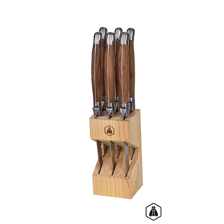 Laguiole 6 steak knives in block